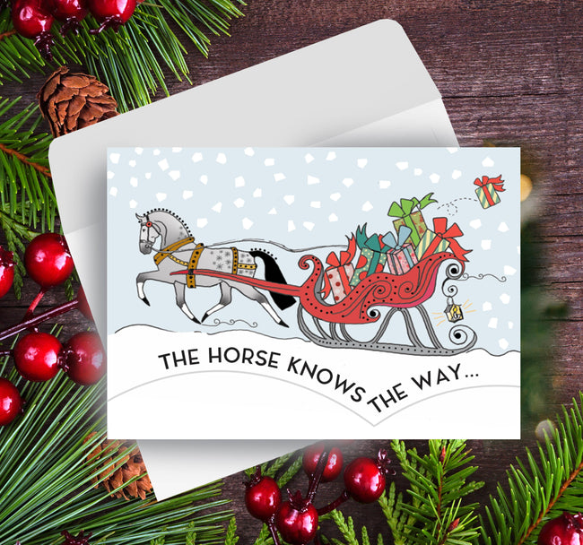 Horse Christmas Card - Santa Knows