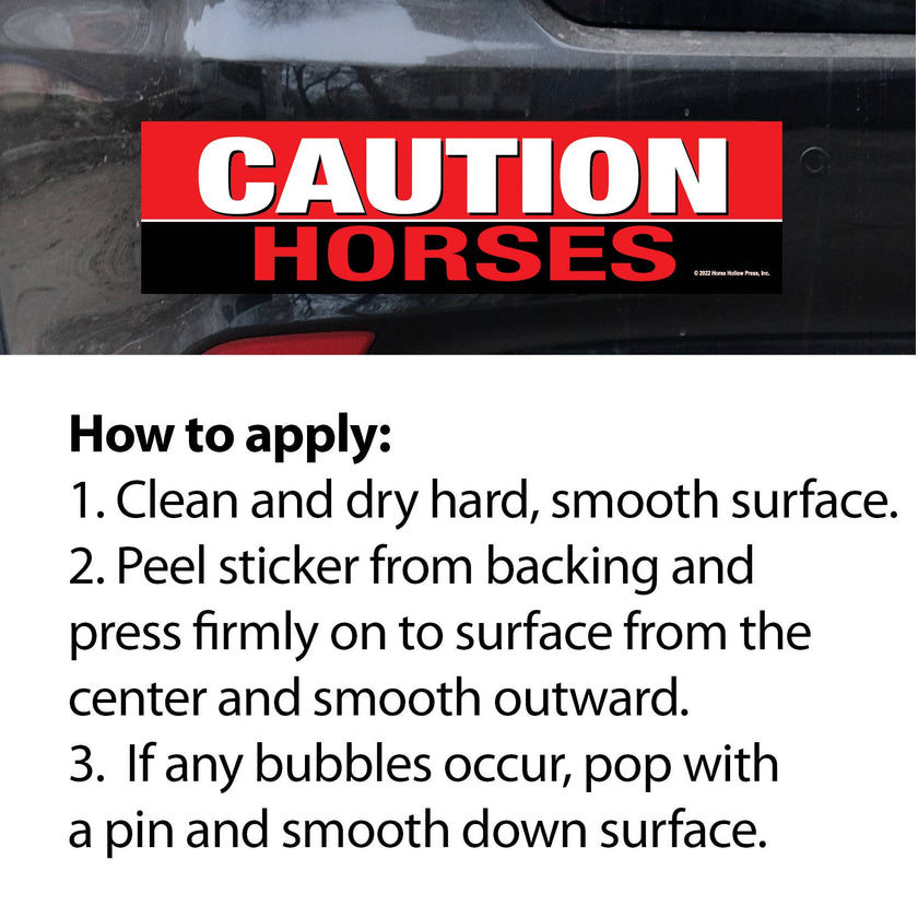 Bumper Sticker: Caution Horses!