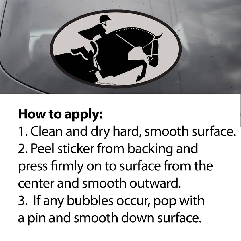 Oval Equestrian Horse Sticker: Rider