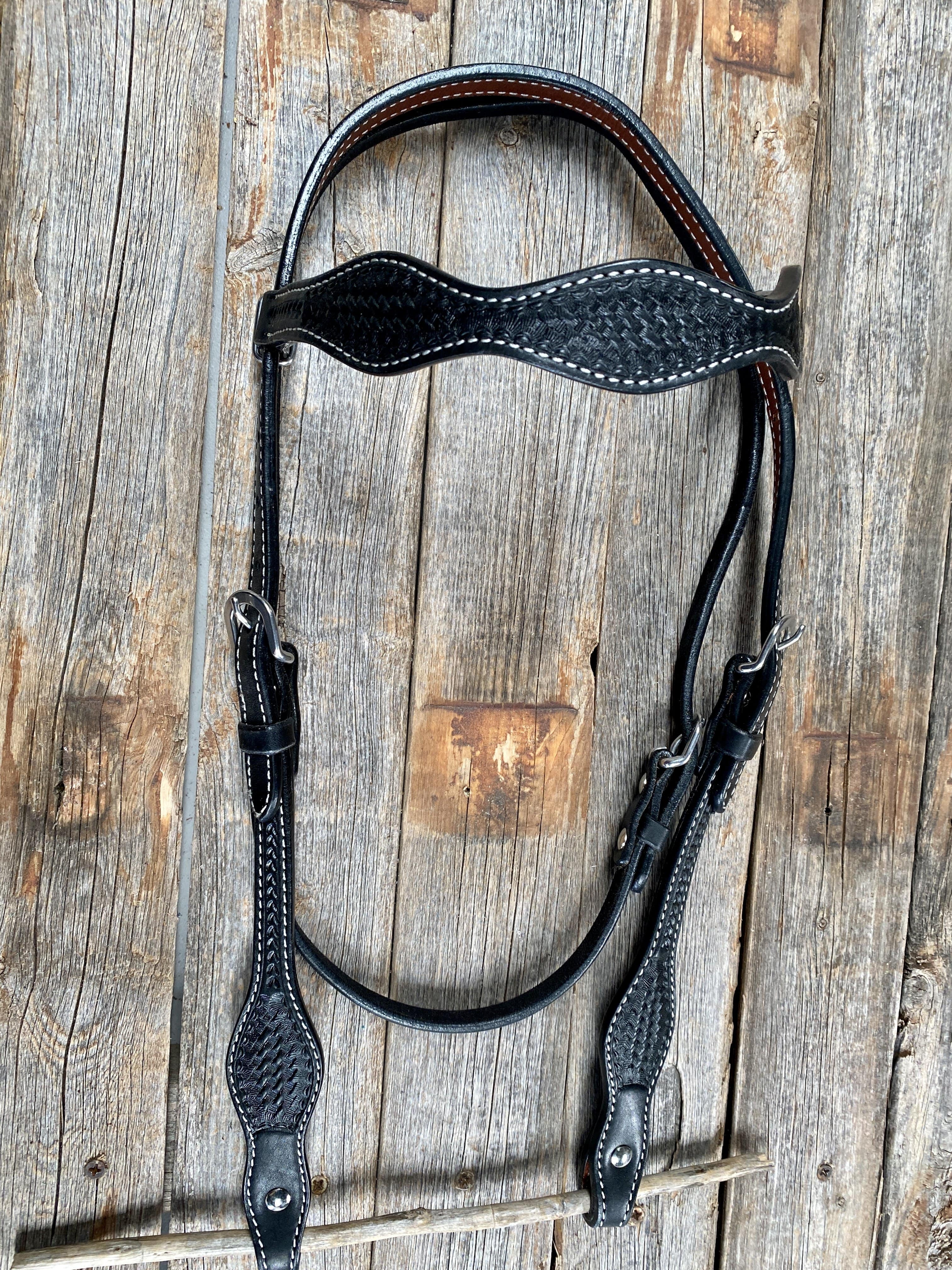 Rodeo Drive - Basketweave Black Browband Headstall / Bridle