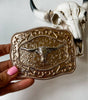 Boho Ranch Shop - Western Longhorn Belt Buckle  Silver - Rose Gold - Gold