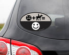 Horse Hollow Press - Oval Equestrian Horse Sticker: Frown + Ride = Smile