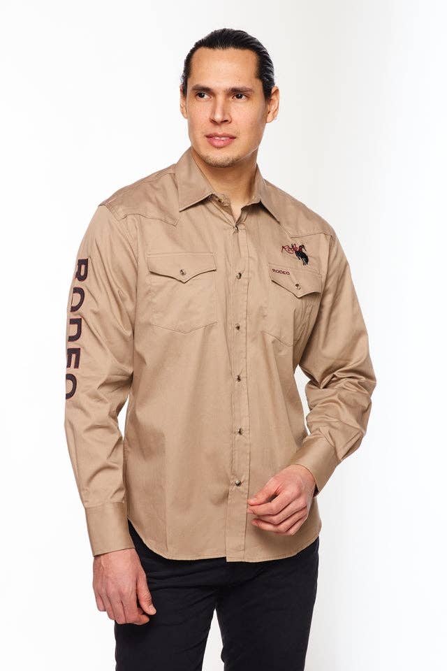 Rodeo Embroidered Logo Shirt - Khaki