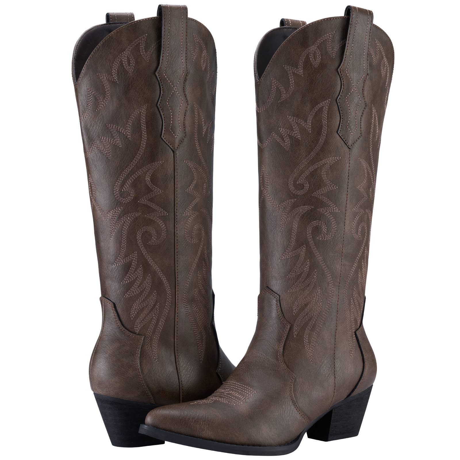 Rollda Women's Knee-High Cowboy Boots