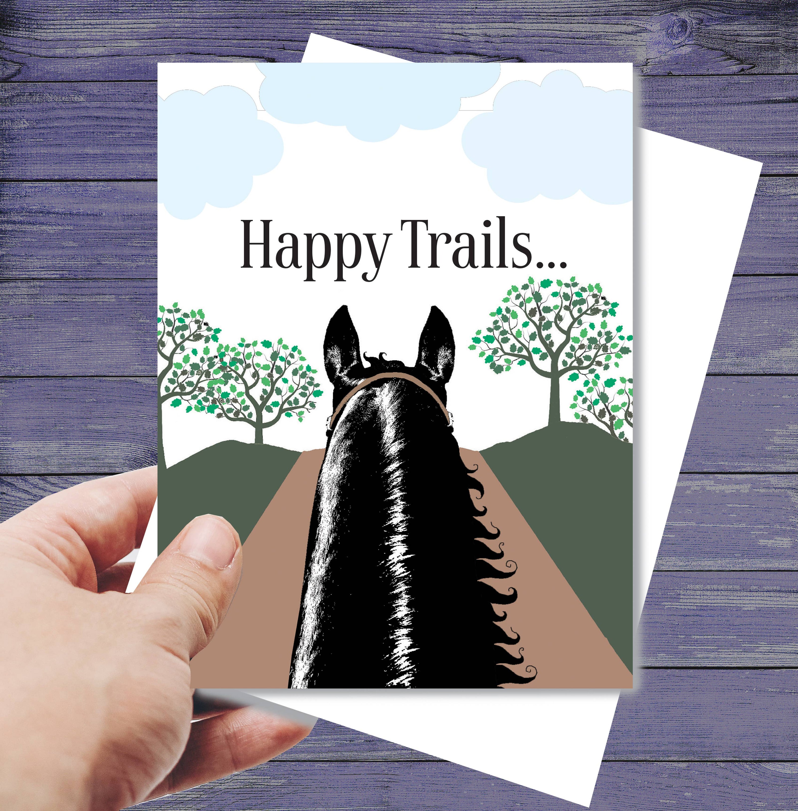 Horse Birthday Card: Happy Trails