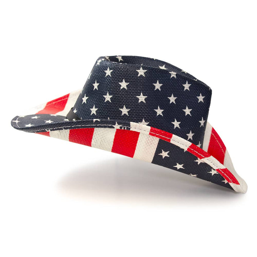WE R-W-B Americana Straw Western Hat