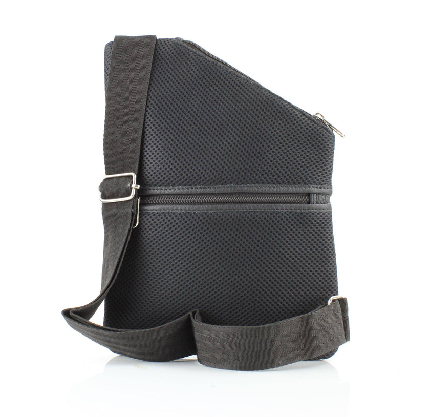 Asymmetrical Cowhide Zip Front Crossbody Bag