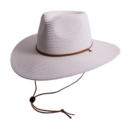 American Hat Makers Felix White Straw Sun Hat Side