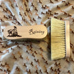 HorseHairz Equestrian hardwood medium stiff Brush with writing reining and horse image