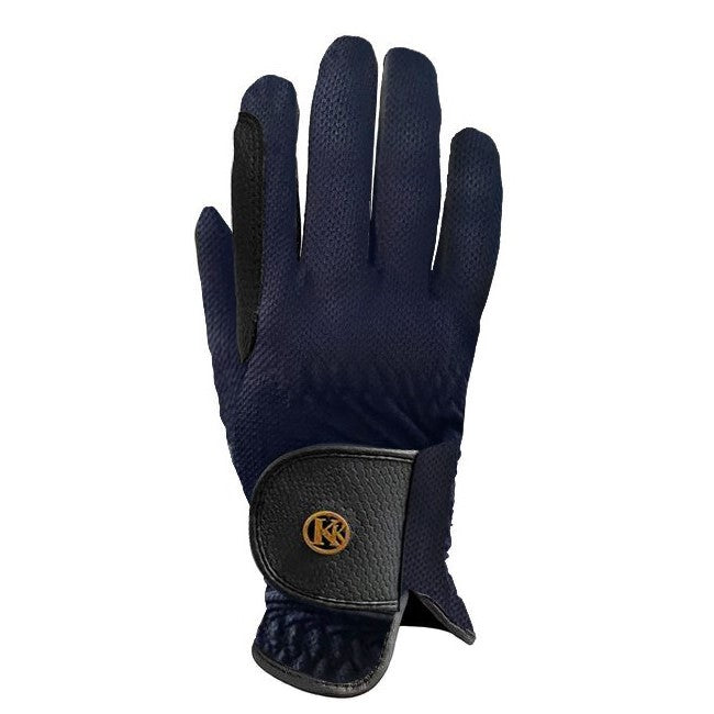 Kunkle Mesh Riding Glove in ash blue color top view