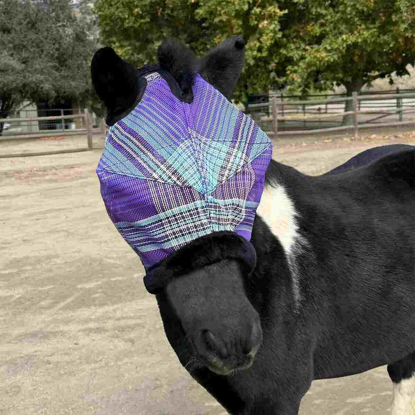 Mini Fly Mask with Fleece Trim lavender mint