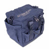 Navy blue equestrian bag with 'Aubrion' branding on a white background