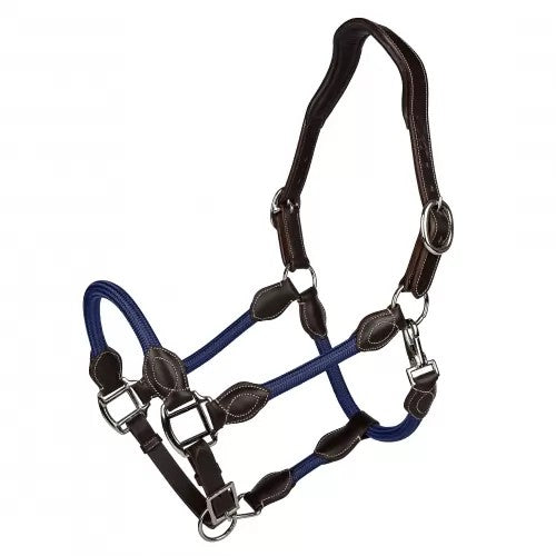 Oak Equestrian® OEQ® Leather Rope Halter in Navy 
