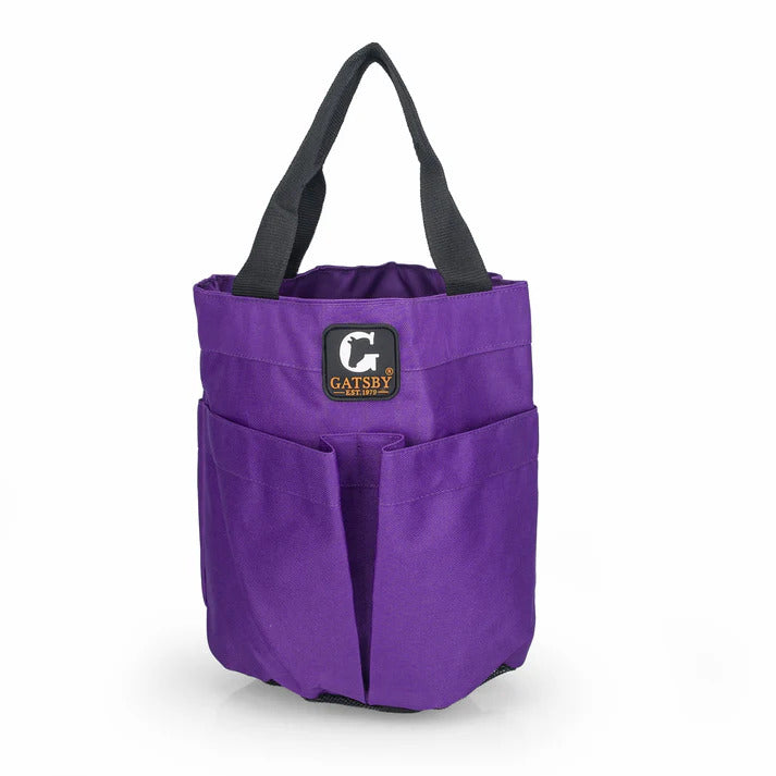 Grooming Tote with Mesh Bottom purple
