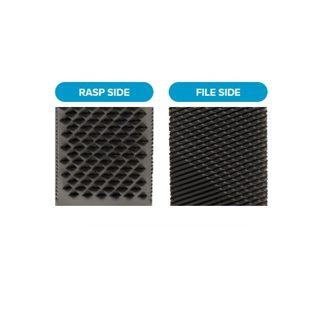 14″ The ORIGINAL Rasp showing detail of rasp side and file side