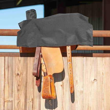 Black Western Saddle Cover on a saddle as example fit