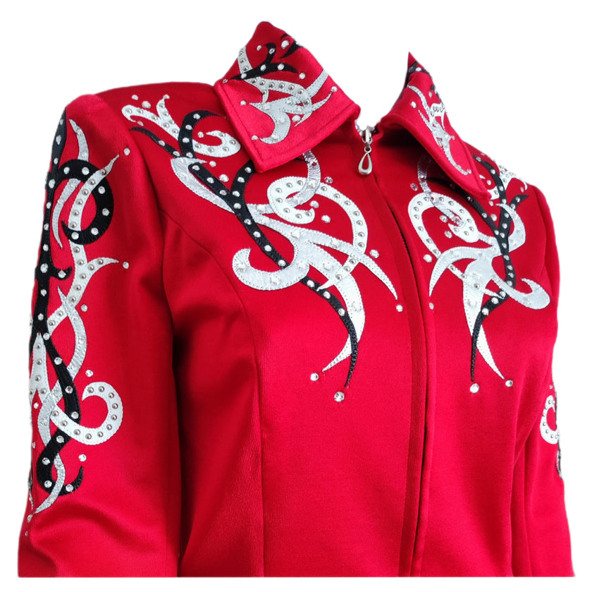 showmanship outfit red side front of top shows design