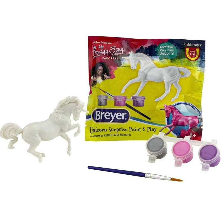 BREYER Unicorn Surprise Paint & Play Blind Bag packaging and pieces included