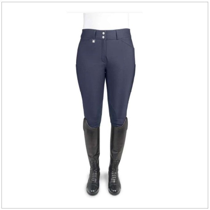 Ladies Willow Knee Patch Winter Breech navy front view