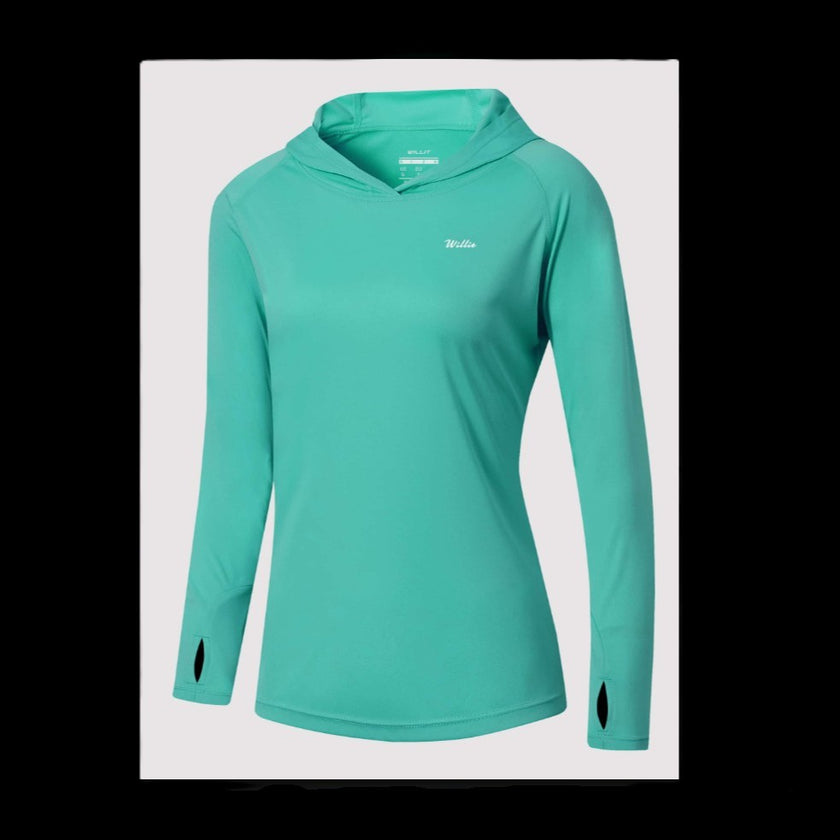 Women's UPF 50+ Sun Shirt Hoodie Aqua