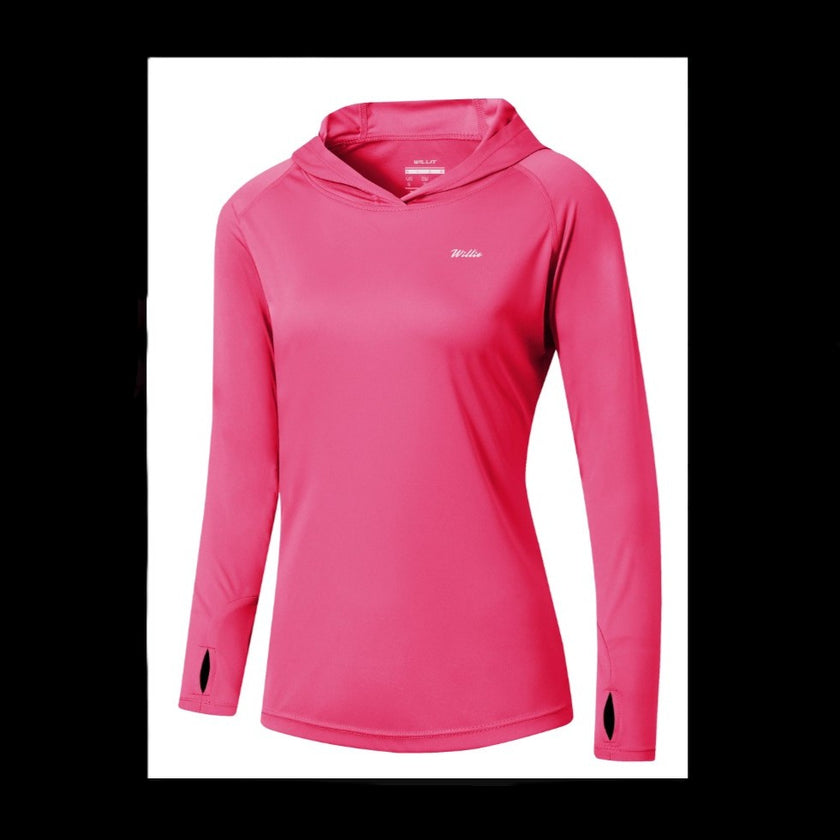 Women's UPF 50+ Sun Shirt Hoodie Red Rose