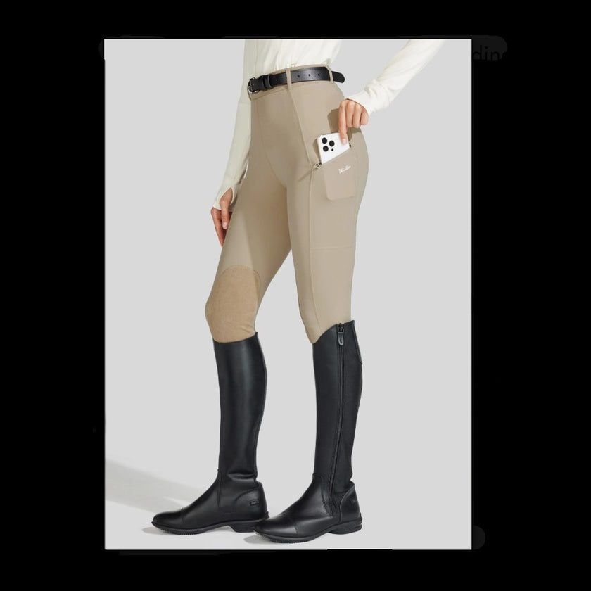 Women's Knee-Patch Breeches khaki pocket detail