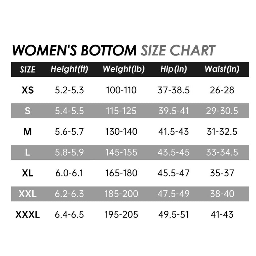 Women's Knee-Patch Breeches size chart