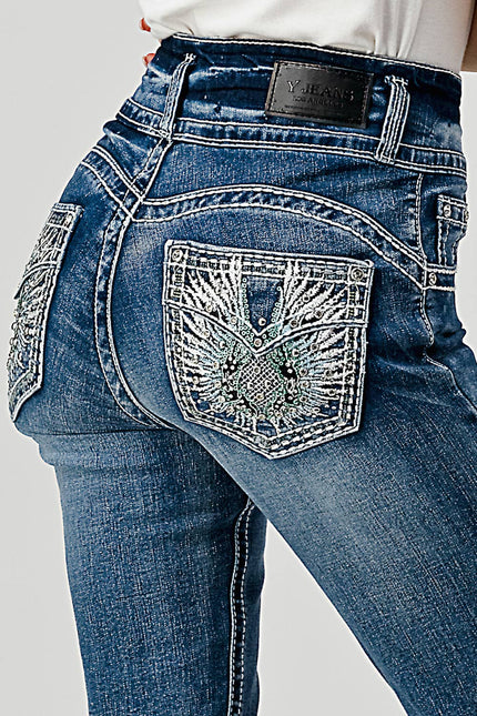  Stretchy Skinny Bling Jeans 