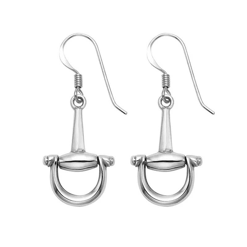 Equipage - Sterling Silver Equestrian Dee Ring Snaffle Bit Earrings