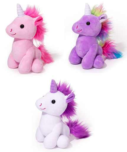Little Jupiter Plush Unicorn Stuffed Animal in colors pink, purple and white