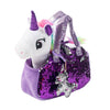 Little Jupiter Purple & White Plush Unicorn with Bag and Charm