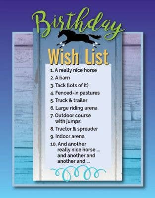 HHP Horse Funny Birthday Card: Wish List