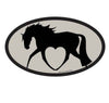 Horse Hollow Press - Oval Equestrian Horse Sticker: Horse w/ Gray Heart