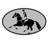 Horse Hollow Press - Oval Equestrian Horse Sticker: Eventer at Start